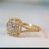 0.68ct Faceted Natural Diamond 18k Yellow Gold Engagement Ring - 10US06